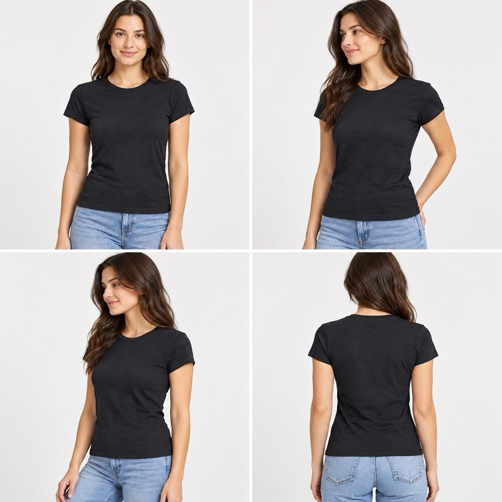 Wild Fable T Shirt Womens Medium Black Crew Neck Short Sleeve Basic NWT